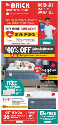Preview of leaflet Brick Mattress Store from shop The Brick is valid from Sep 30, 2025