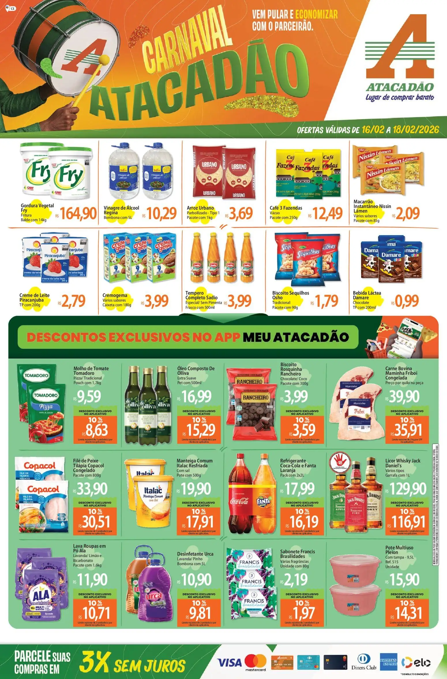 Pré-Visualização do folheto "Ofertas - CE" da loja Atacadão válido a partir de 16/02/2026