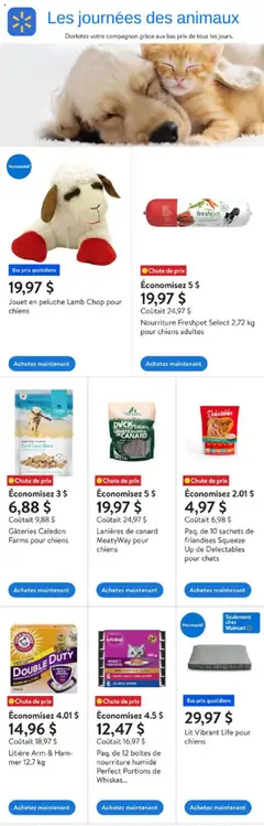 Un aperçu du dépliant Les journées des animaux du magasin Walmart est valide à partir 7 août 2025