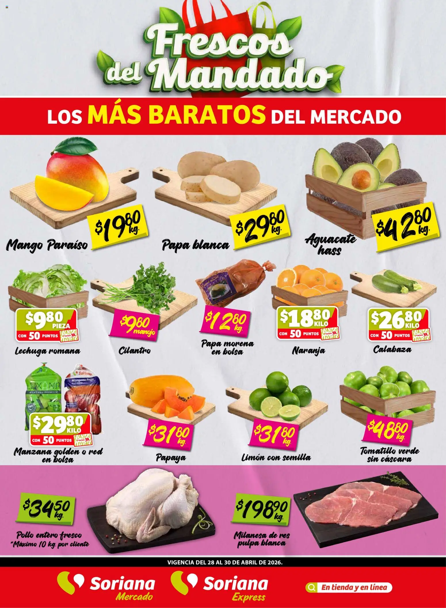 Vista previa las ofertas de la tienda Soriana - Soriana Frescos del Mandado Mercado: Saltillo y Torreón desde el 28/04/2026 