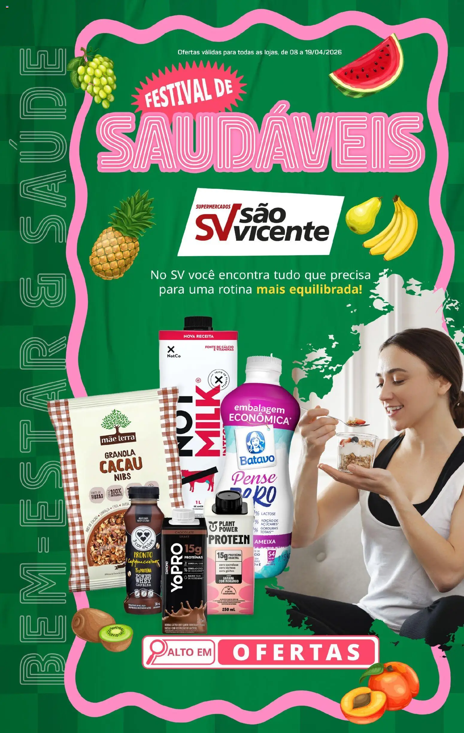 Pré-Visualização do folheto "Supermercados São Vicente ofertas Festival de Saudáveis" da loja Supermercados São Vicente válido a partir de 08/04/2026