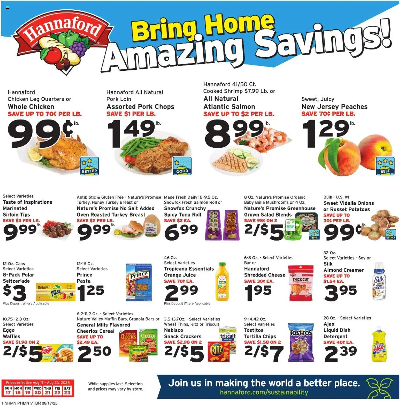 Hannaford Weekly Ad from 08/17/2025 - Flyer - Page number 1