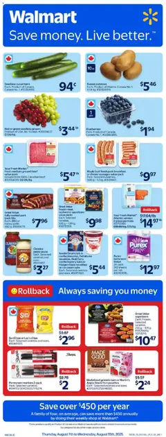 Preview of leaflet Weekly Flyer - AB from shop Walmart is valid from Aug 07, 2025
