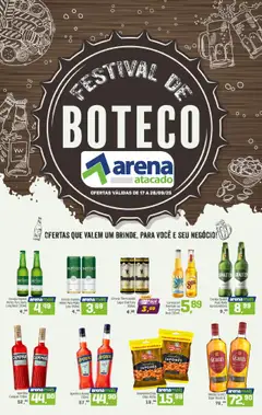 Pré-Visualização do folheto "Ofertas Festival de Boteco" da loja Arena Atacado válido a partir de 17/09/2025