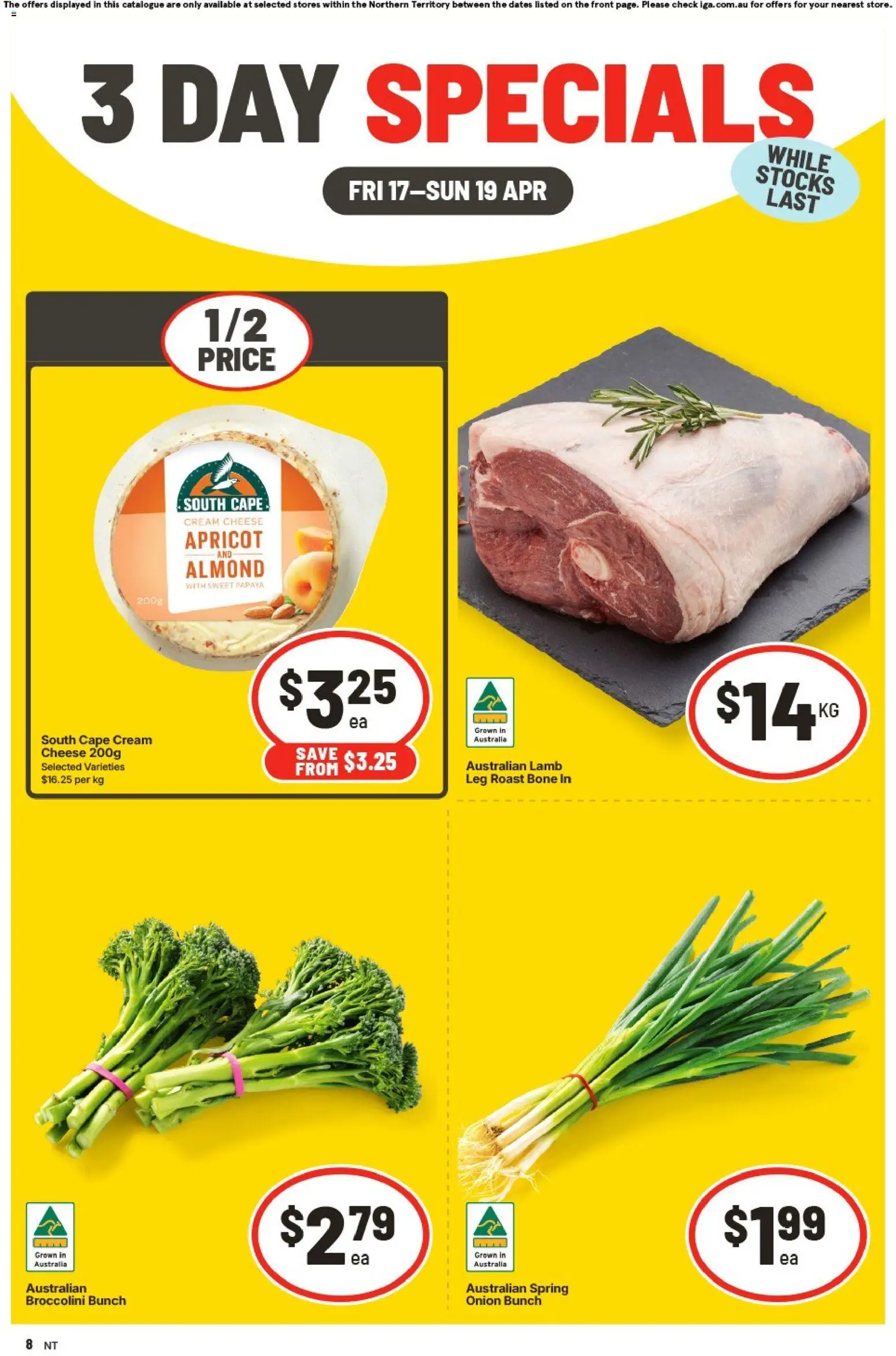 Preview of catalogue IGA 3 Day Specials NT from shop IGA valid 17/04/2026