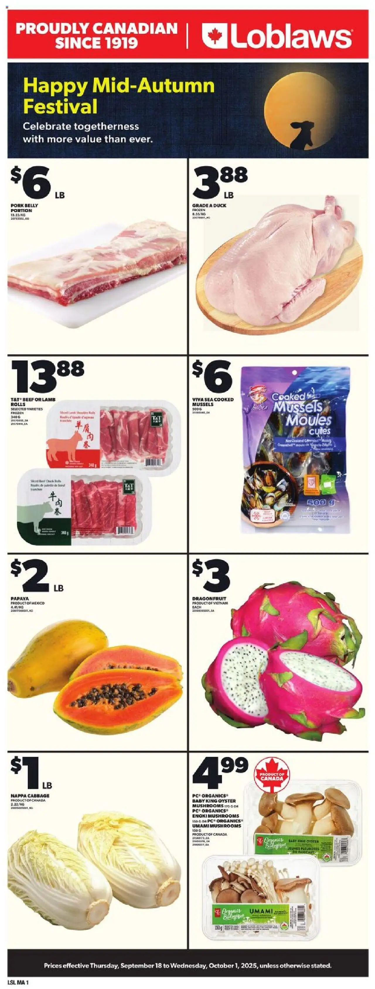 Loblaws flyer valid from Sep 18, 2025 - page number 1