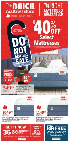Preview of leaflet Brick Mattress Store from shop The Brick is valid from Sep 23, 2025