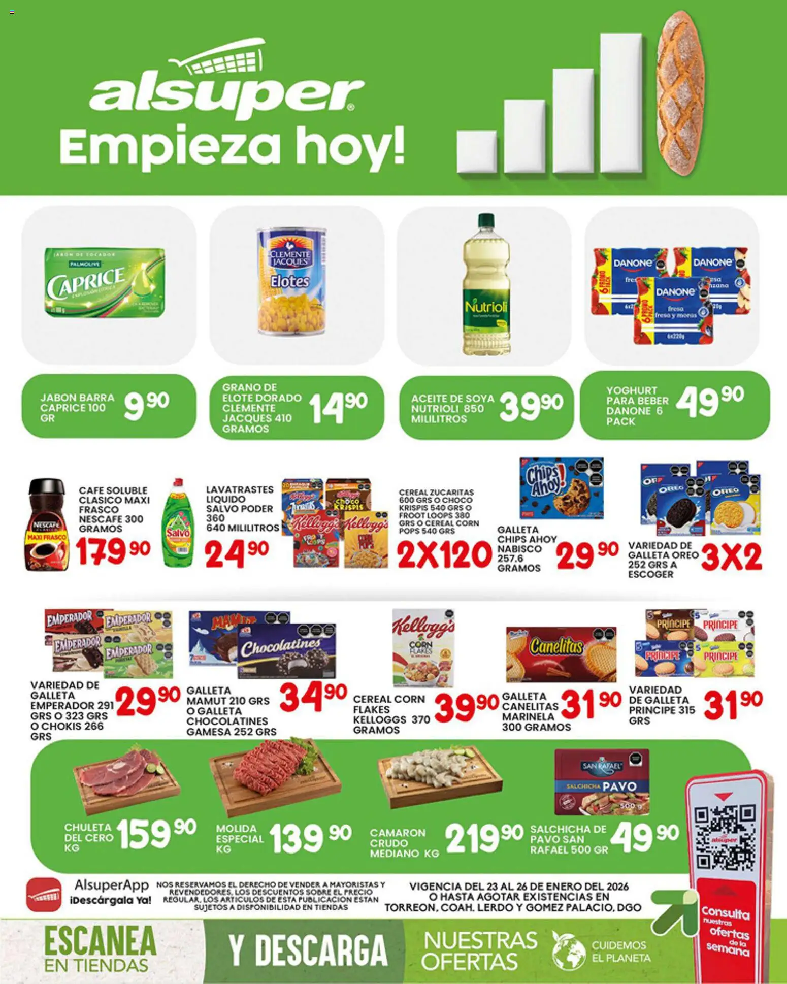 Vista previa las ofertas de la tienda Alsuper - Folleto Laguna desde el 23/01/2026 - Café, Fresa, Aceite, Pavo, Jabón, Oreo, Café soluble, Frasco