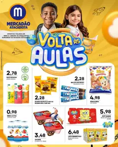 Pré-Visualização do folheto "Ofertas Voltas às Aulas" da loja Mercadão Atacadista válido a partir de 09/02/2026