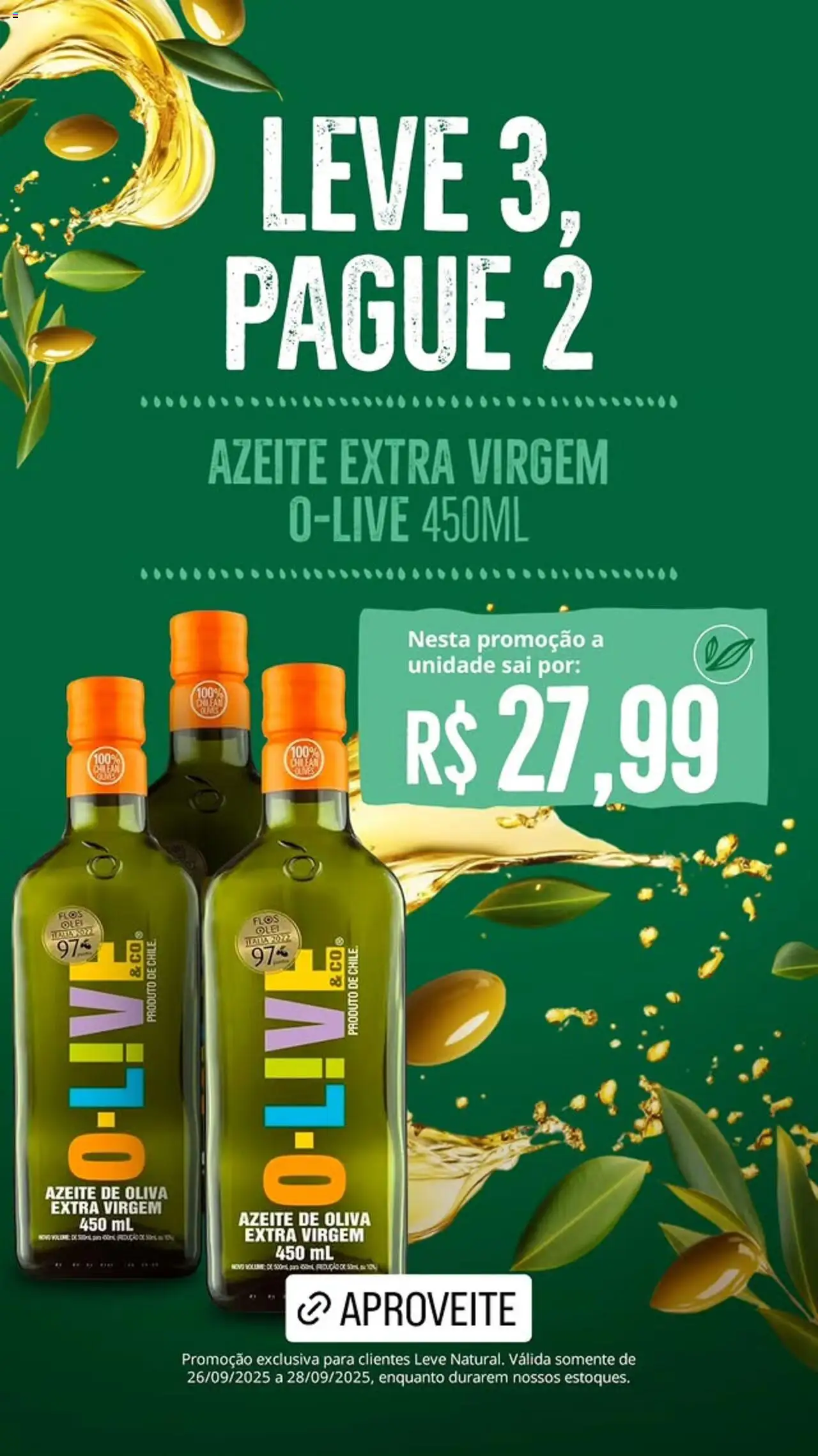 Natural da Terra folheto "Ofertas da semana" válido a partir de 26/09/2025 - número de página 1 - Azeite, Azeite de oliva, Azeite extra virgem