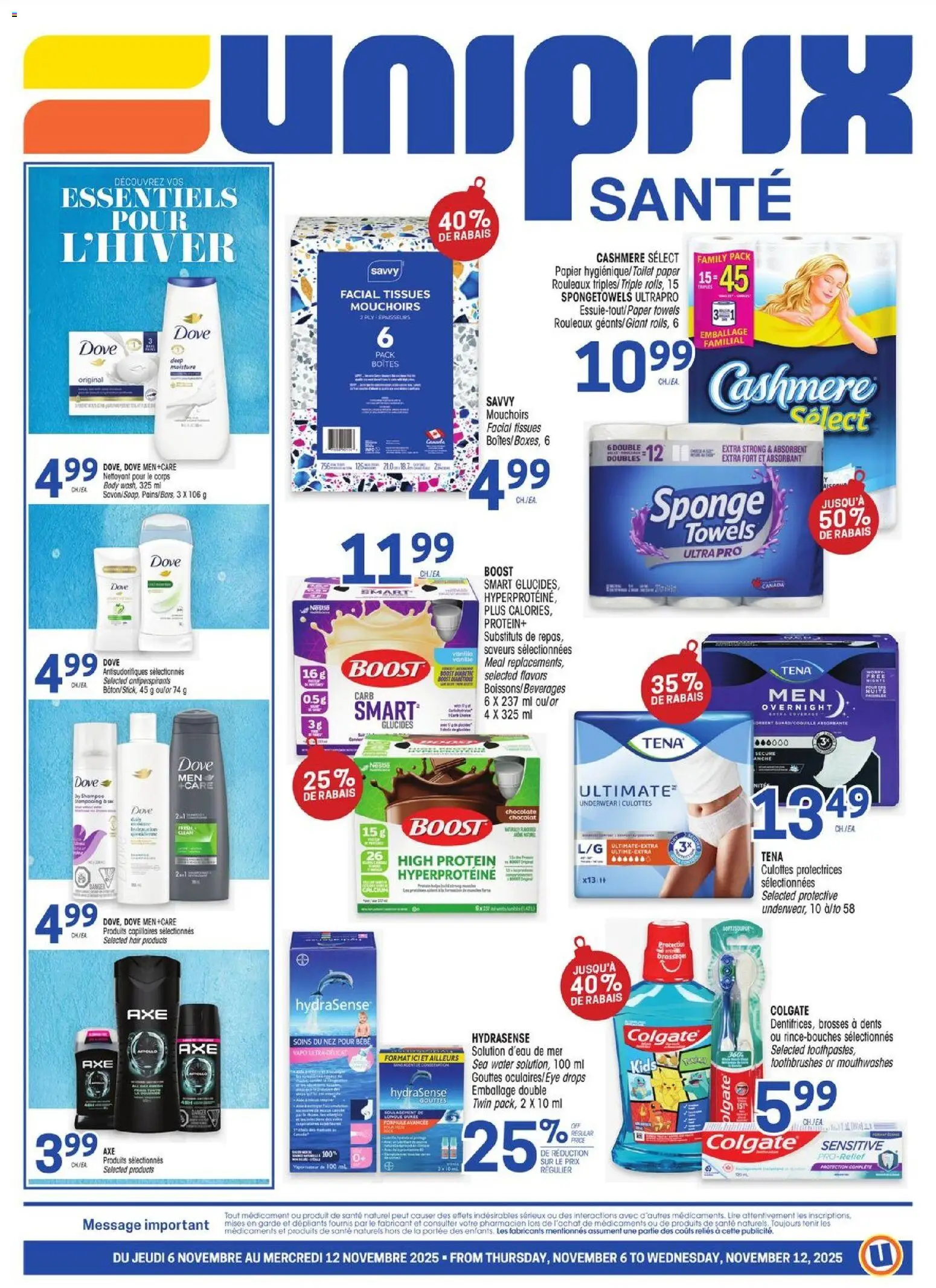 Preview of leaflet Uniprix Sante from shop Uniprix is valid from Nov 06, 2025