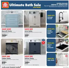 Un aperçu du dépliant Ultimate Bath Sale du magasin Home Hardware est valide à partir 19 févr. 2026