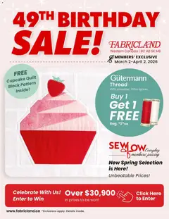 Preview of leaflet Fabricland flyer / circulaire from shop Fabricland is valid from Mar 02, 2026