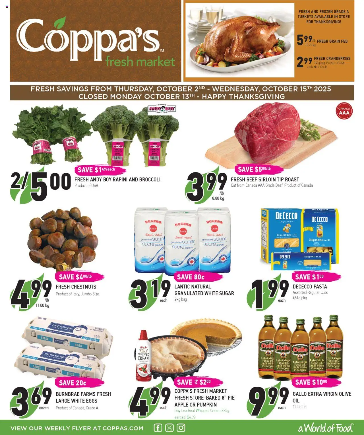 Coppas Fresh Market flyer valid from Oct 02, 2025 - page number 1