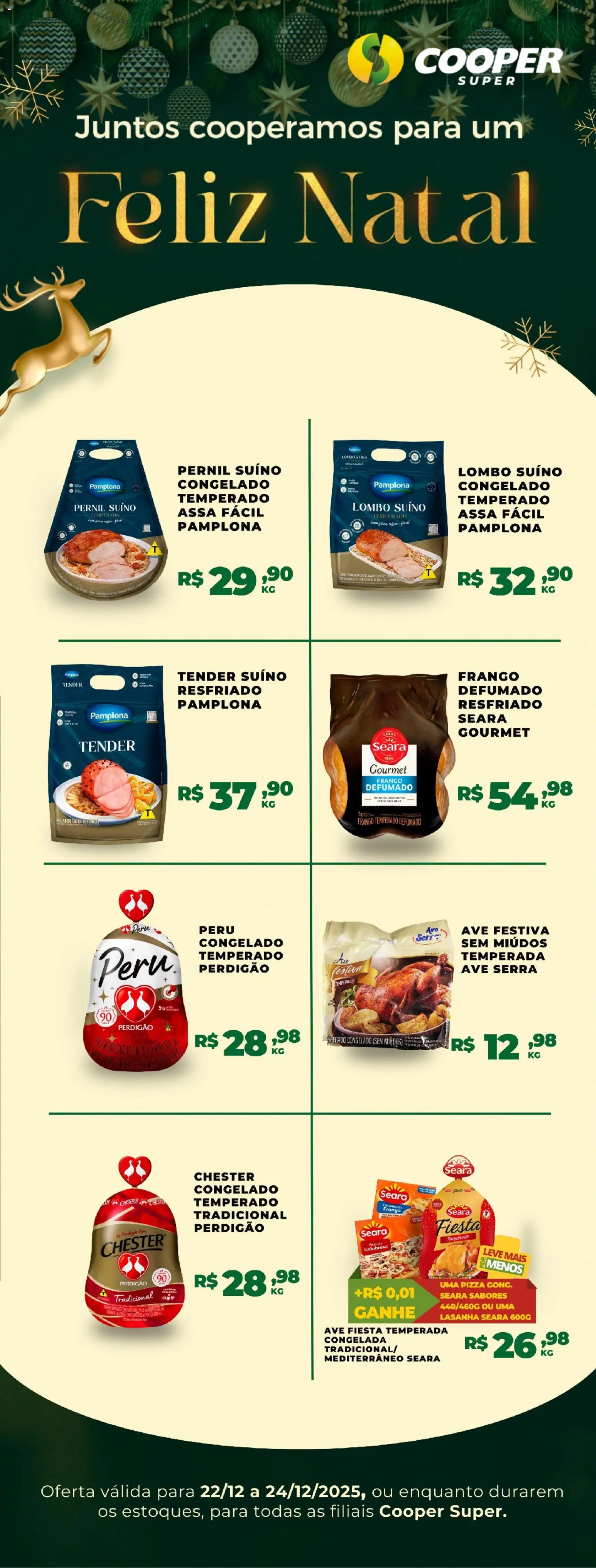 Pré-Visualização do folheto "Ofertas Aves Natalinas" da loja Cooper válido a partir de 22/12/2025