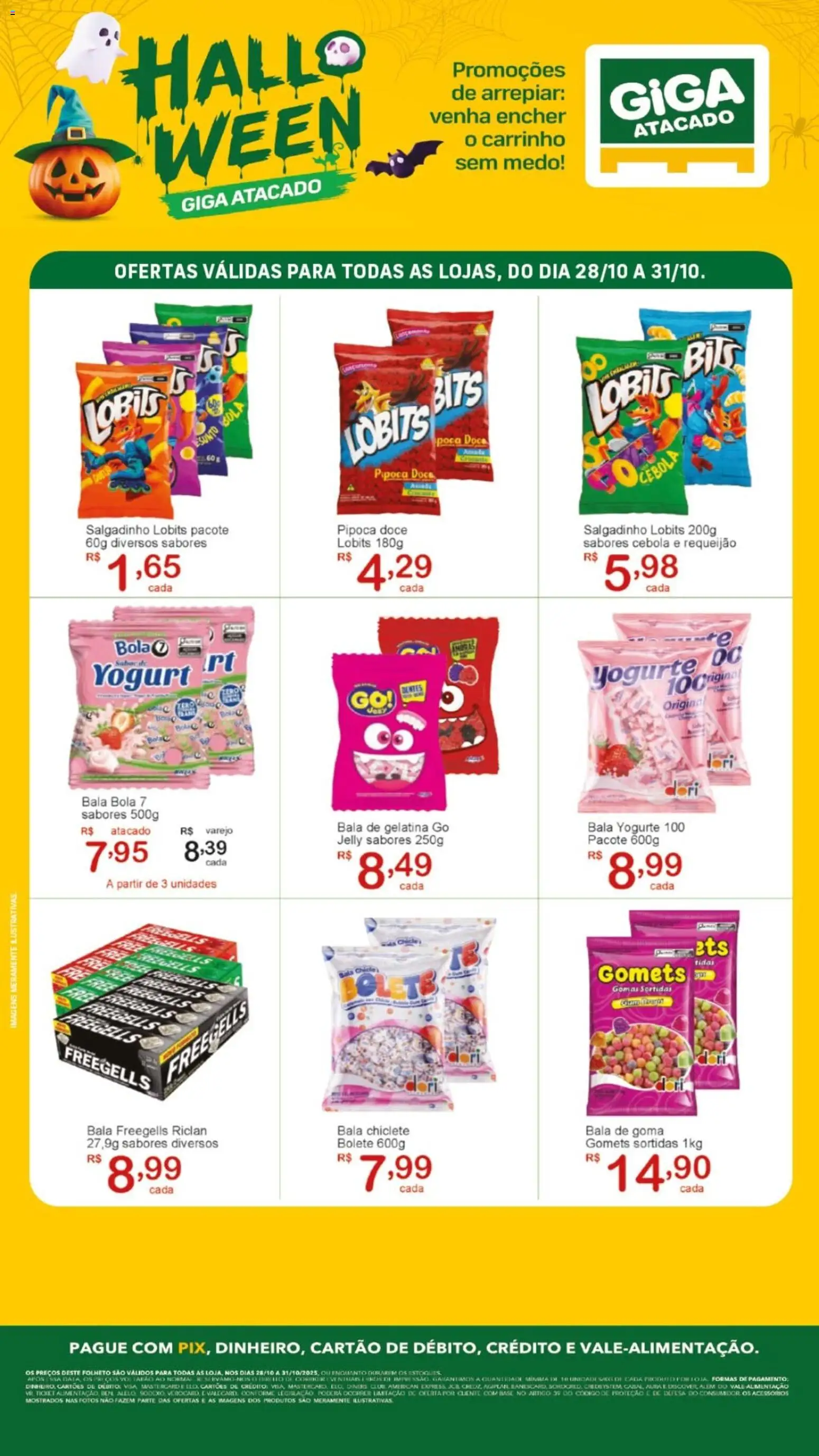 Pré-Visualização do folheto "Ofertas de Halloween" da loja GIGA Atacado válido a partir de 28/10/2025