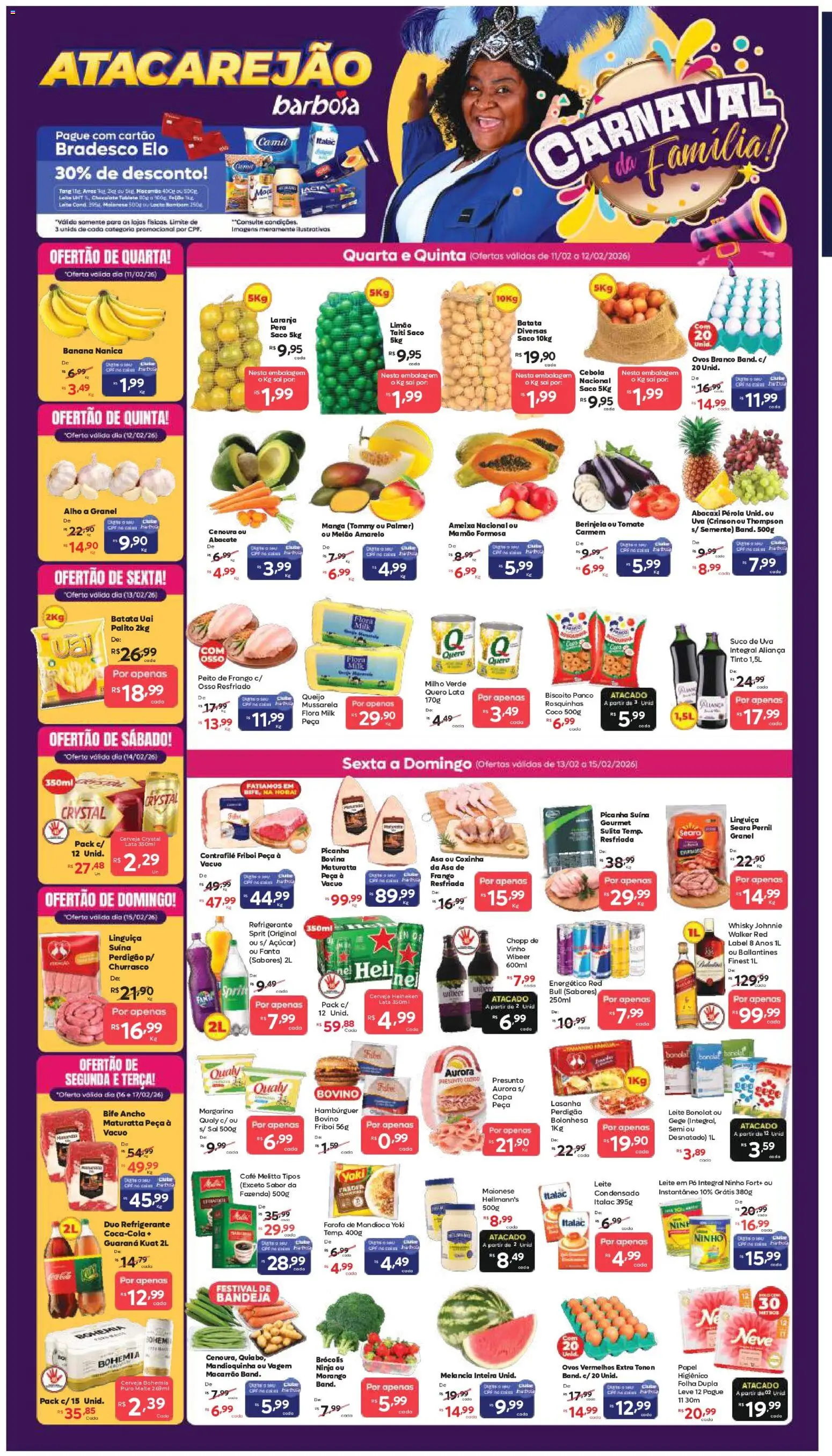 Pré-Visualização do folheto "Ofertas da semana" da loja Barbosa Supermercados válido a partir de 11/02/2026