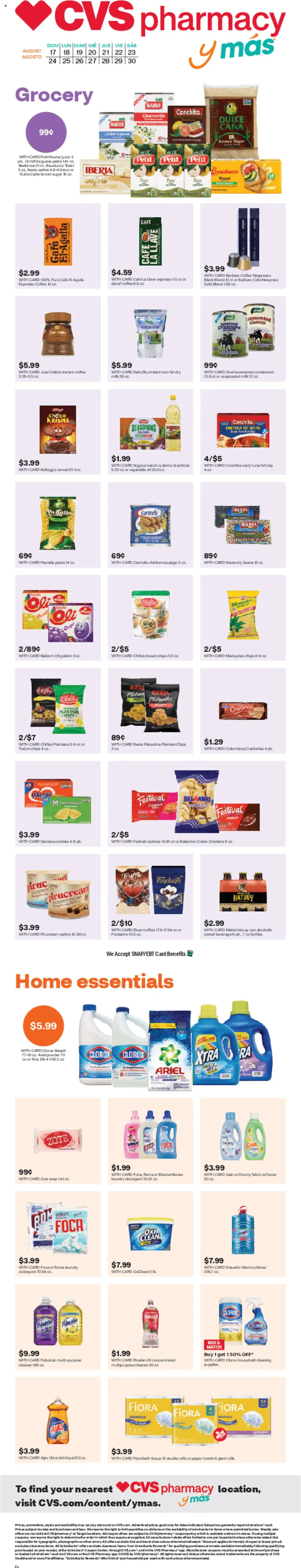CVS Weekly Ad from 08/17/2025 - Flyer, Circular this week - Page number 1