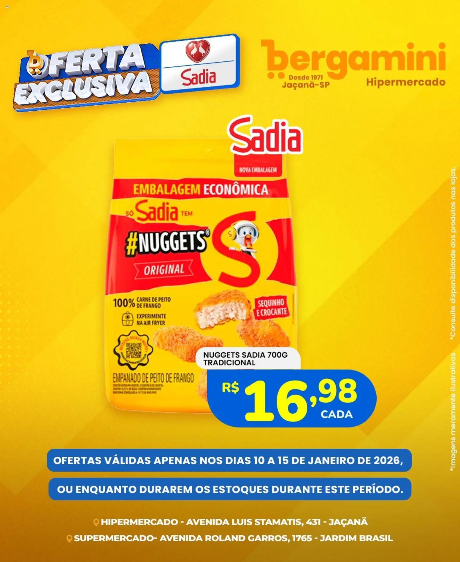 Pré-Visualização do folheto "Ofertas Sadia e Perdigão" da loja Supermercado Bergamini válido a partir de 10/01/2026