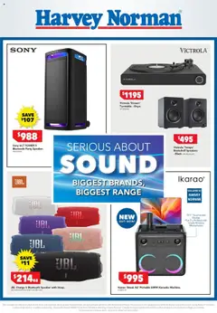 Preview of catalogue Serious About Sound from shop Harvey Norman valid 30/08/2025