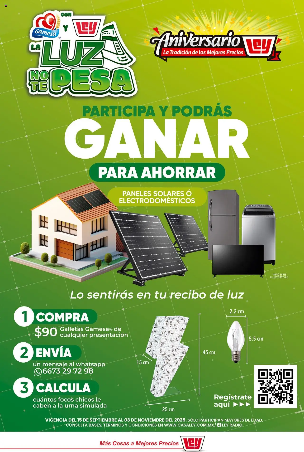 Folleto - Con Gamesa la luz no te pesa Casa Ley y sus promociones válidas desde el 15/09/2025 - Número de página 1