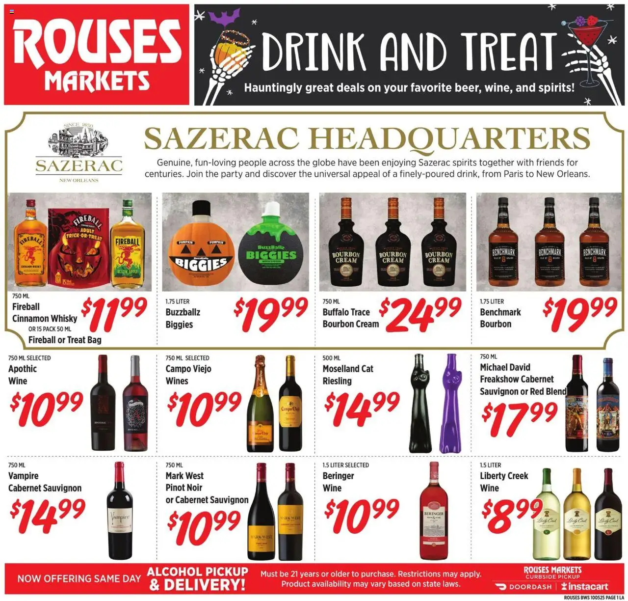 Rouses Alcohol Specials from 10/01/2025 - Flyer - Page number 1