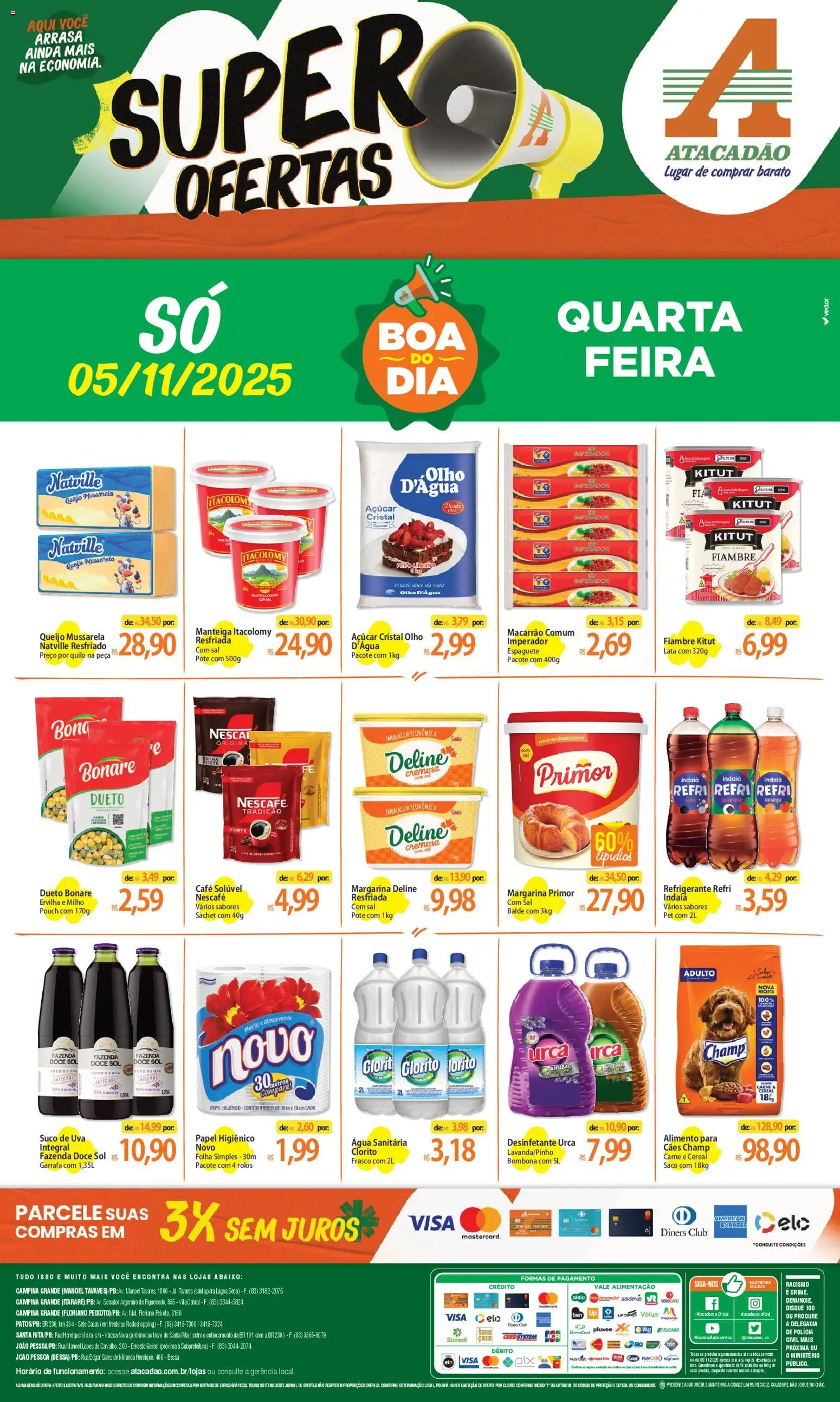 Pré-Visualização do folheto "Ofertas - PB" da loja Atacadão válido a partir de 05/11/2025