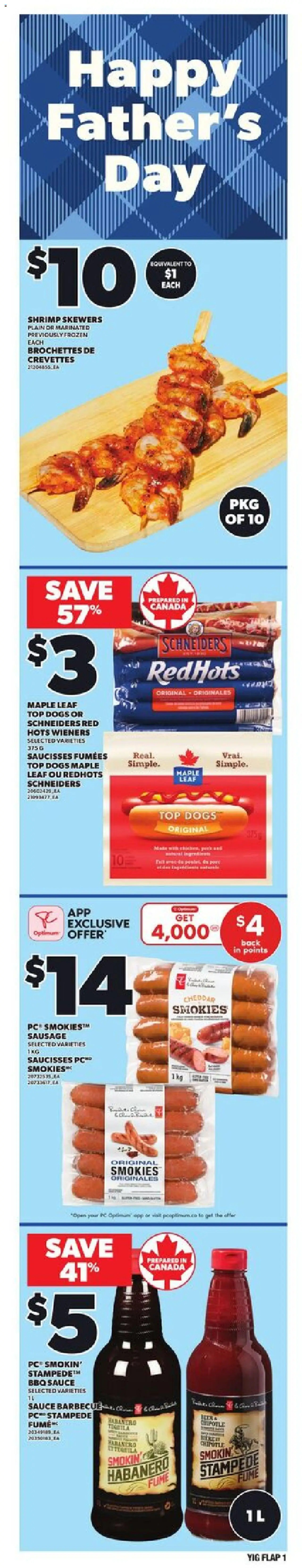 Independent Grocer flyer valid from Jun 12, 2025 - page number 1 - PC, Tequila, Sausage, Shrimp, Cheddar