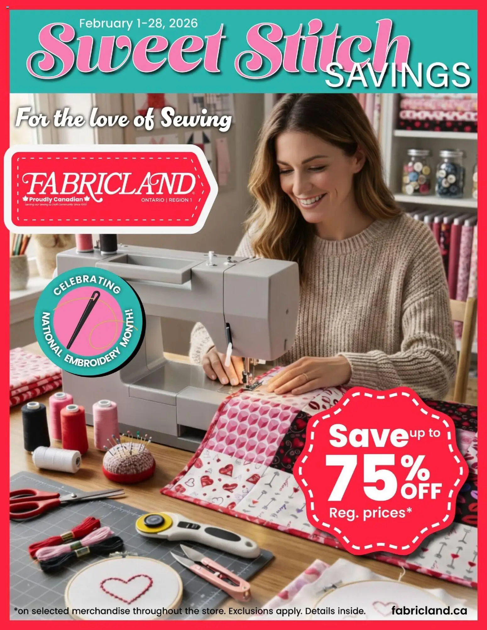 Preview of leaflet Weekly flyer / circulaire from shop Fabricland is valid from Feb 01, 2026