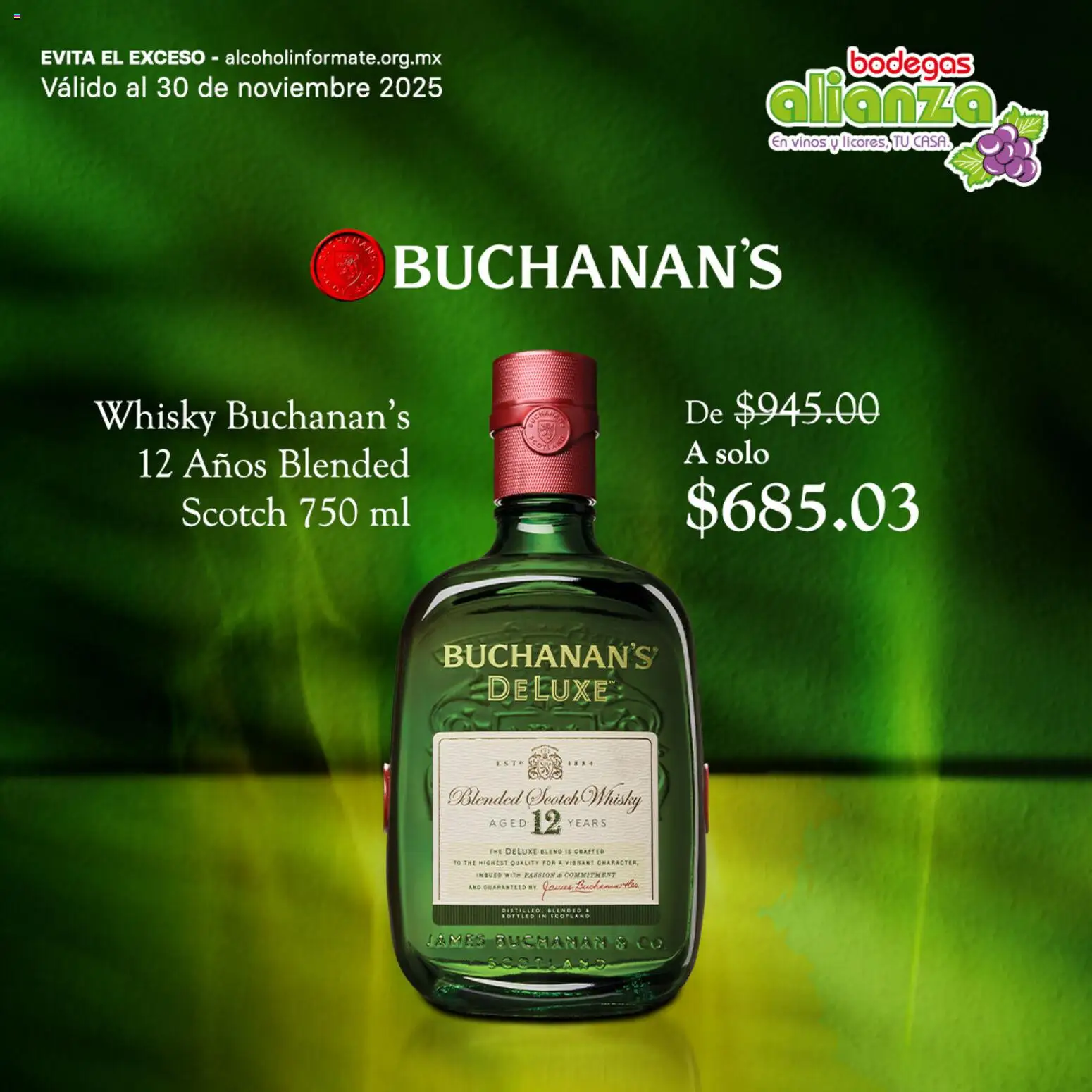 Vista previa las ofertas de la tienda Bodegas Alianza - Catálogo Buchanan's desde el 19/11/2025 
