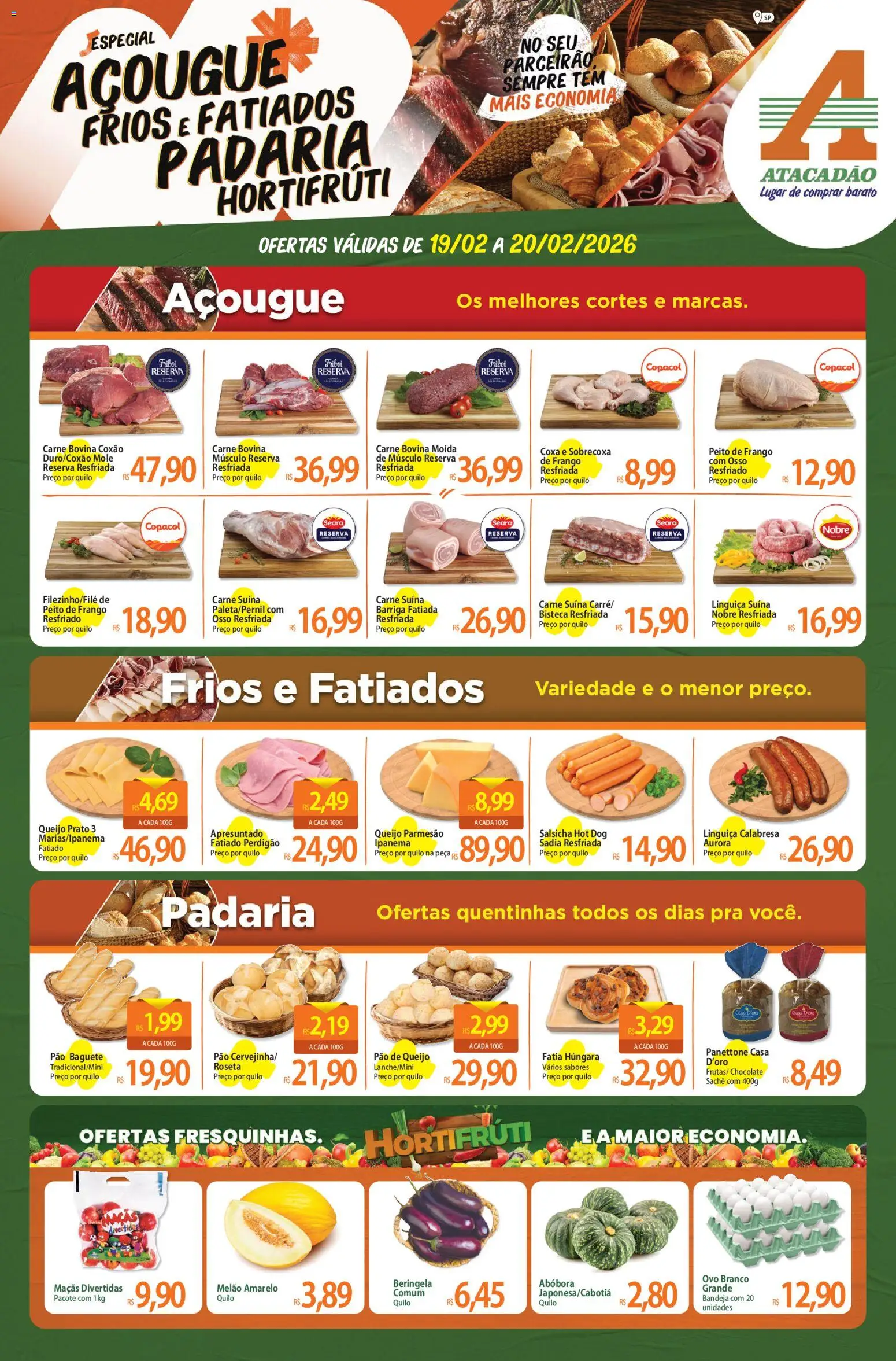 Pré-Visualização do folheto "Ofertas - SP" da loja Atacadão válido a partir de 19/02/2026