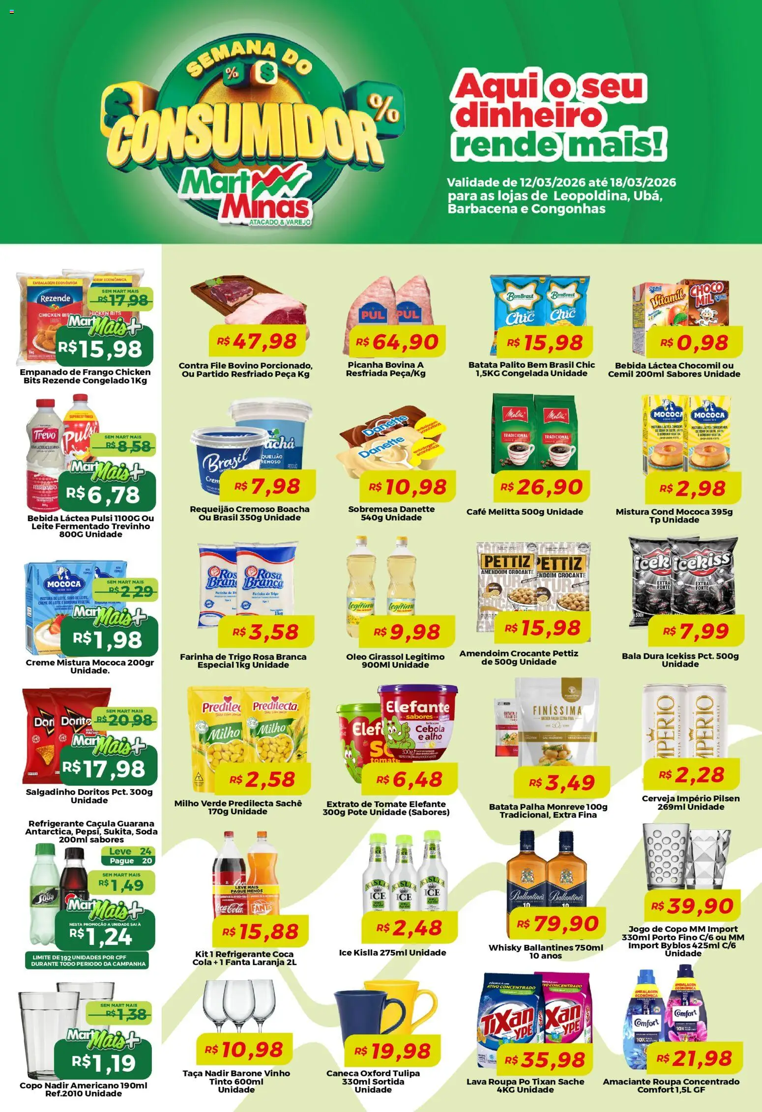 Pré-Visualização do folheto "Mart Minas ofertas Semana do Consumidor" da loja Mart Minas válido a partir de 12/03/2026