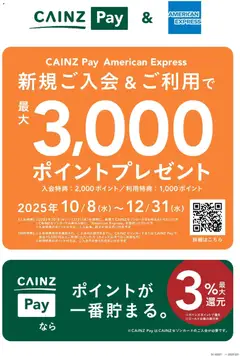 カインズ ホームの2025/10/08から2025/12/31までのチラシはここカインズPAYキャンペーン