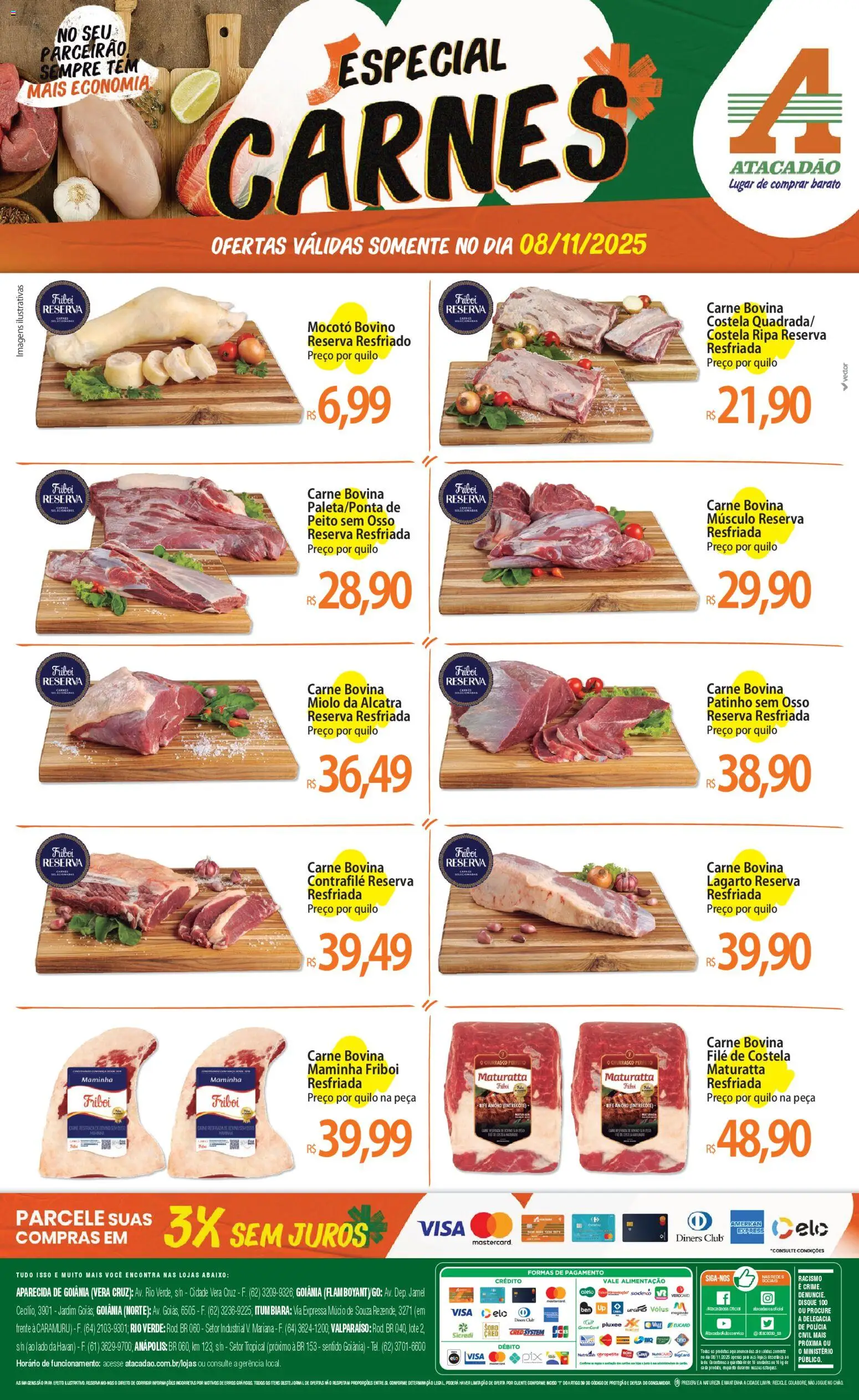 Pré-Visualização do folheto "Ofertas - GO" da loja Atacadão válido a partir de 08/11/2025