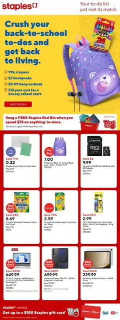 Preview of leaflet Weekly flyer / circulaire from shop Staples is valid from Aug 01, 2025