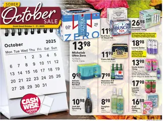 Ad Preview of Cash Wise Sober October Sale from 10/01/2025