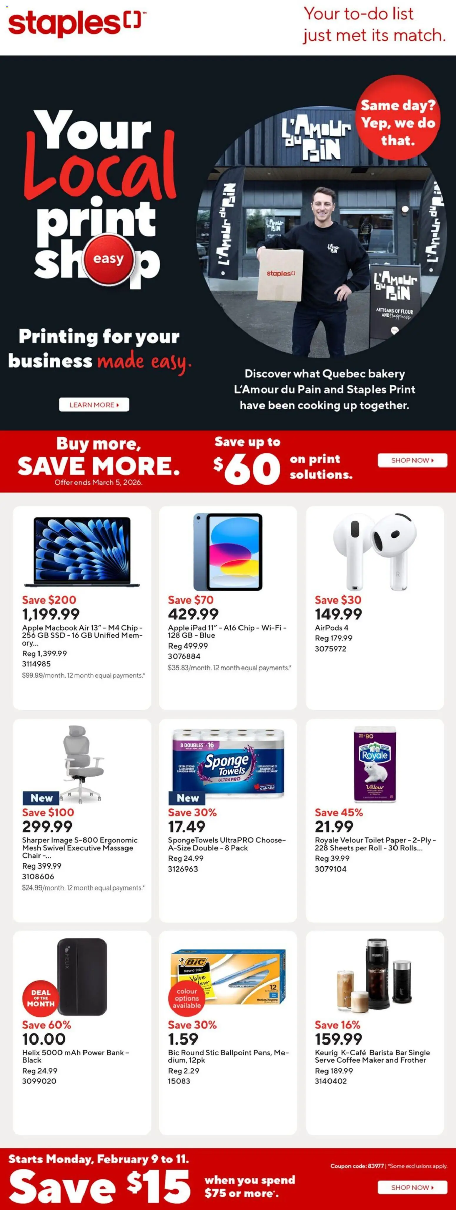 Preview of leaflet Weekly flyer / circulaire from shop Staples is valid from Feb 06, 2026