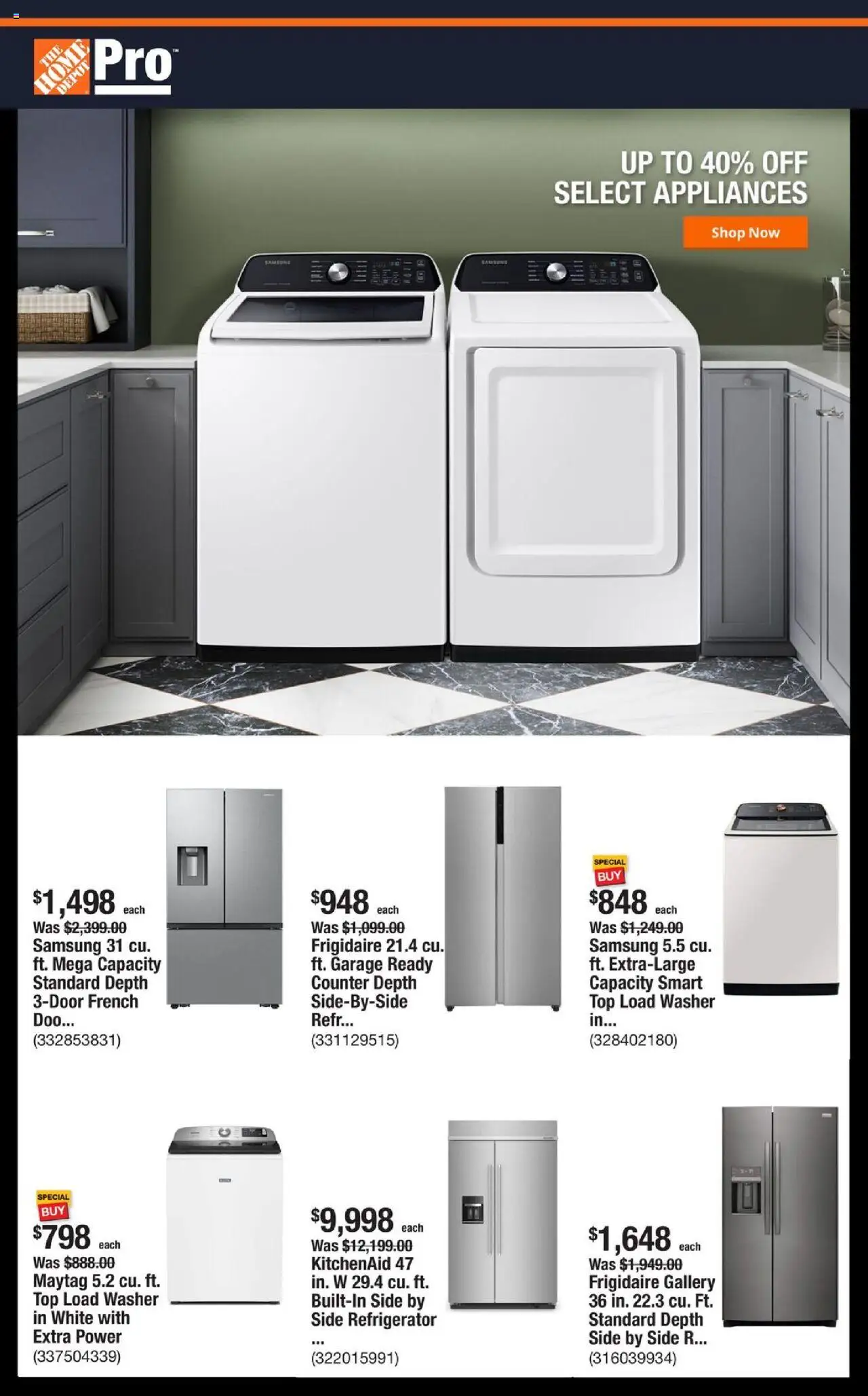 Home Depot Shop Pro Ad - FL from 10/13/2025 - Flyer - Page number 1