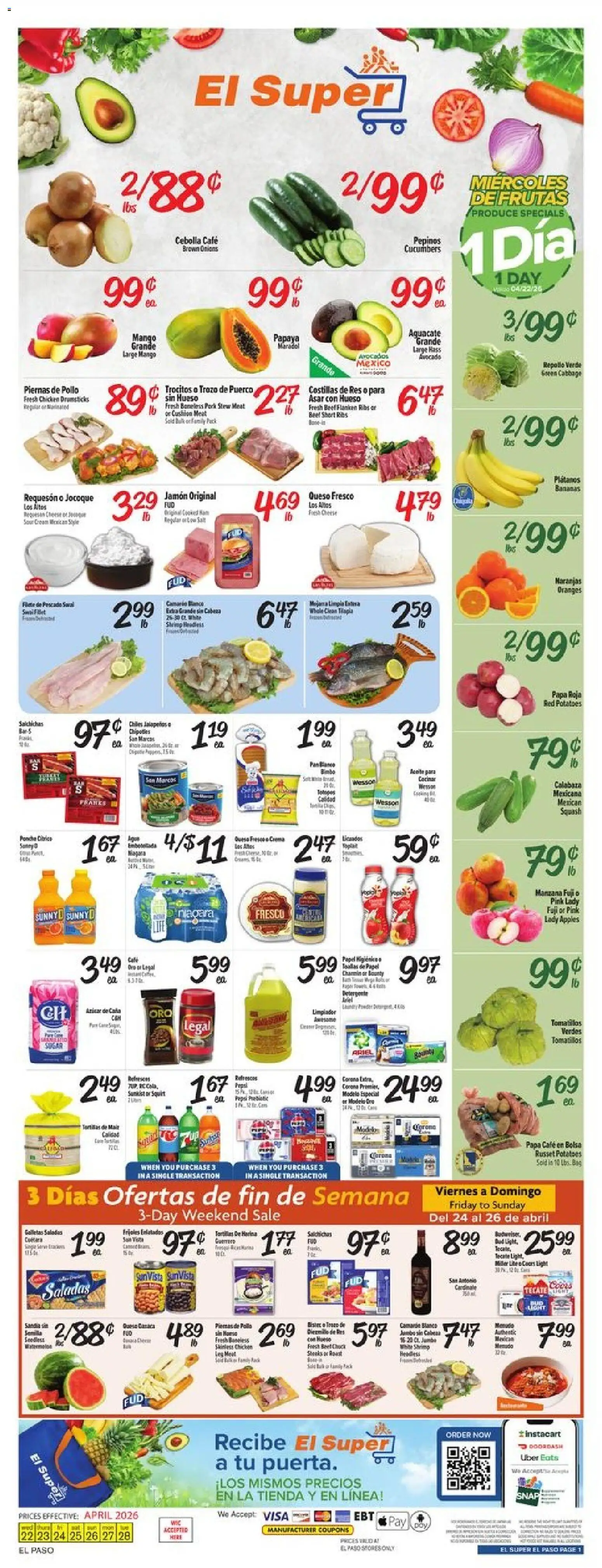 Ad Preview of El Super El Super Weekly Ad - TX from 04/22/2026