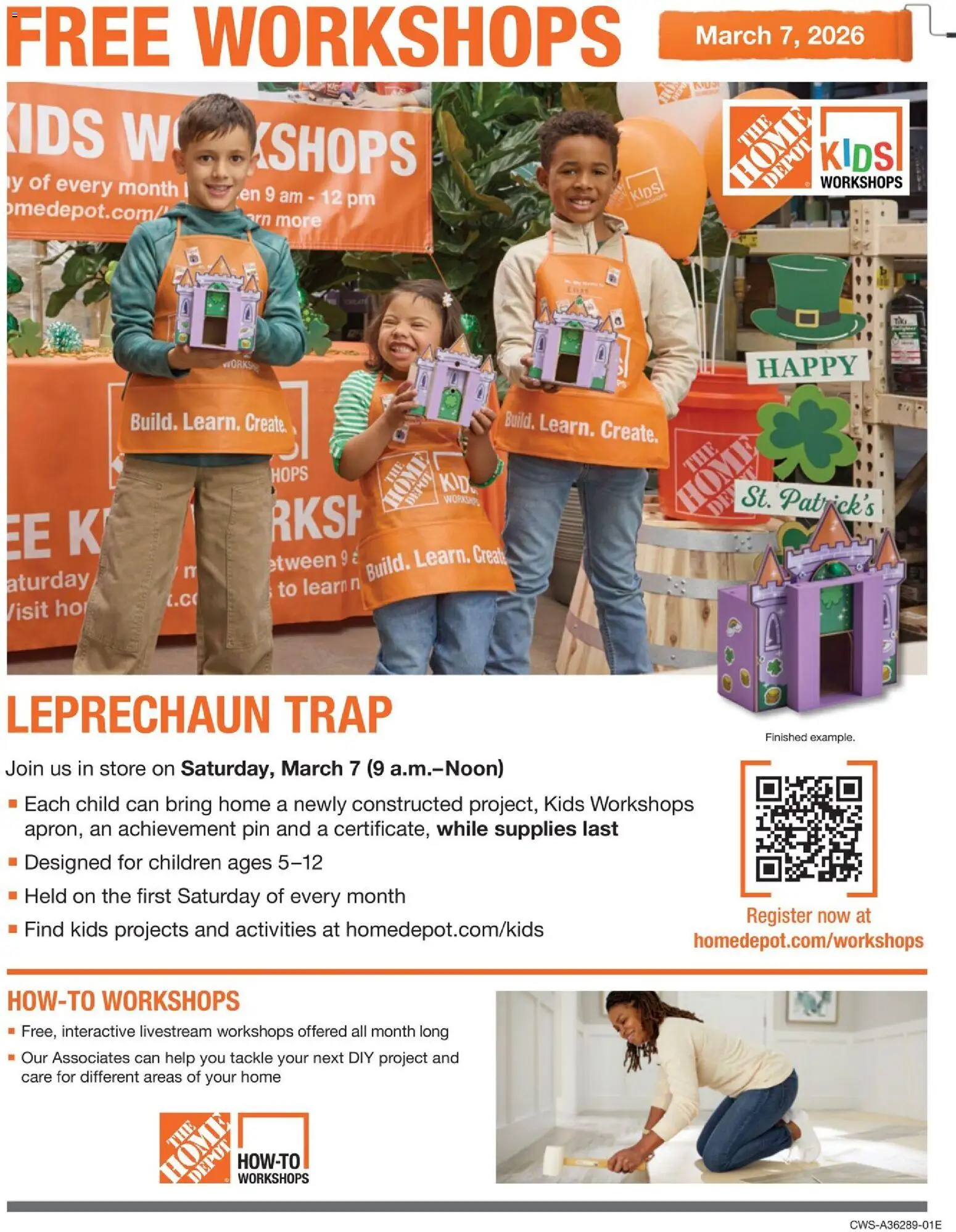 Ad Preview of Home Depot Home Depot Kids Workshops from 02/28/2026