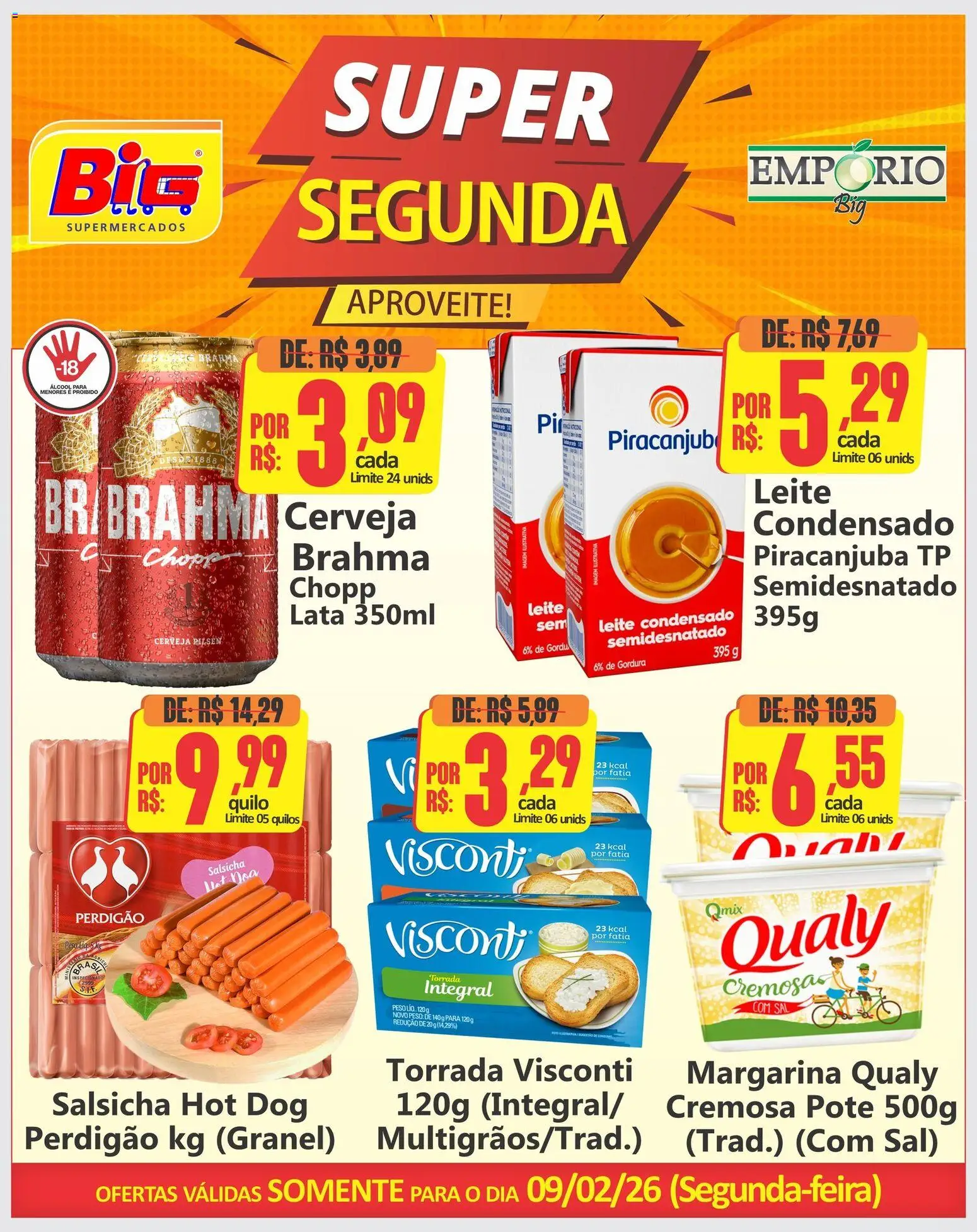 Pré-Visualização do folheto "Ofertas do Dia" da loja Big Supermercados válido a partir de 09/02/2026
