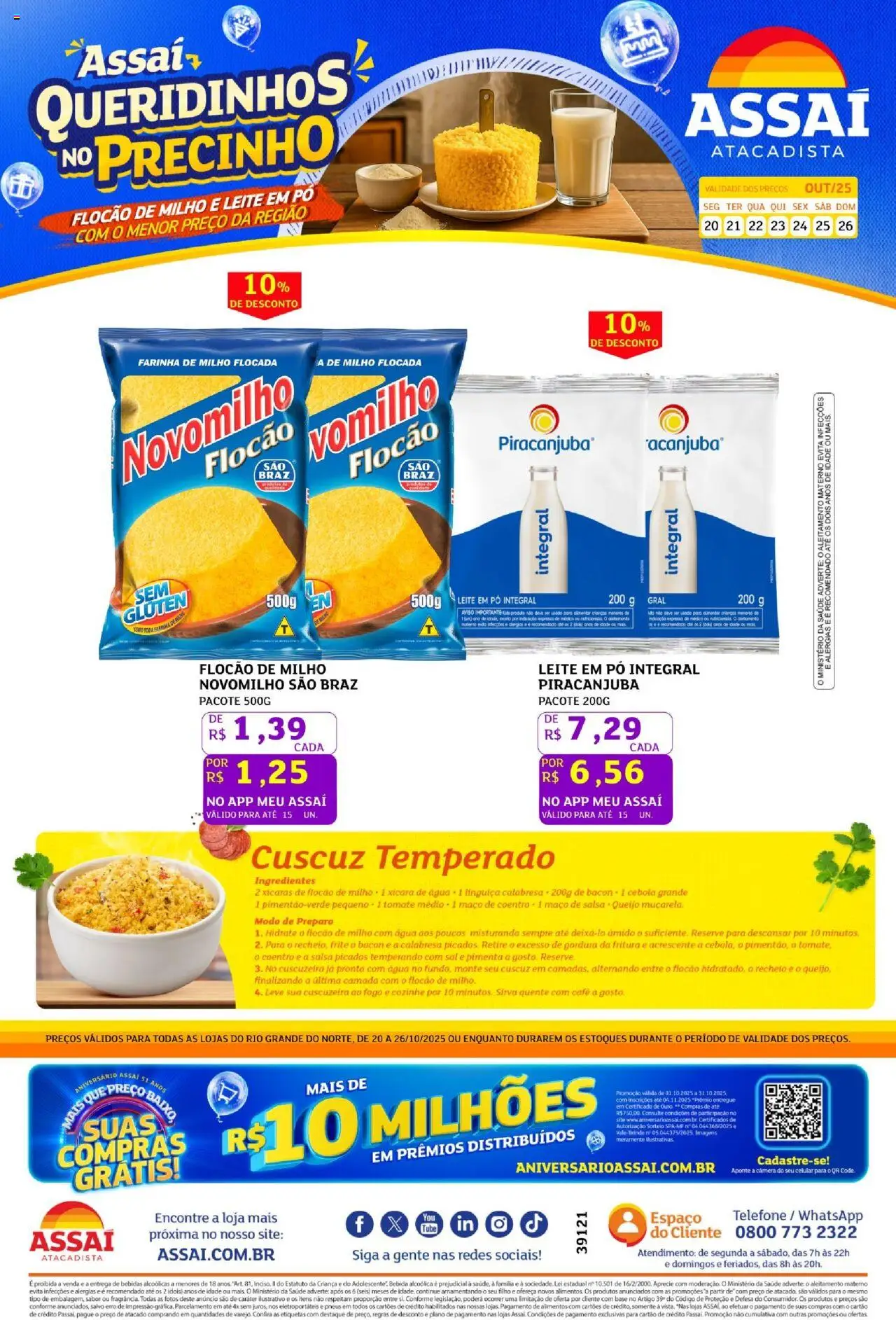 Assaí Atacadista folheto "Encarte - RN" válido a partir de 20/10/2025 - número de página 1 - Café, Água, Pneus, Bacon, Leite em pó, Pó, Salsa, Linguiça