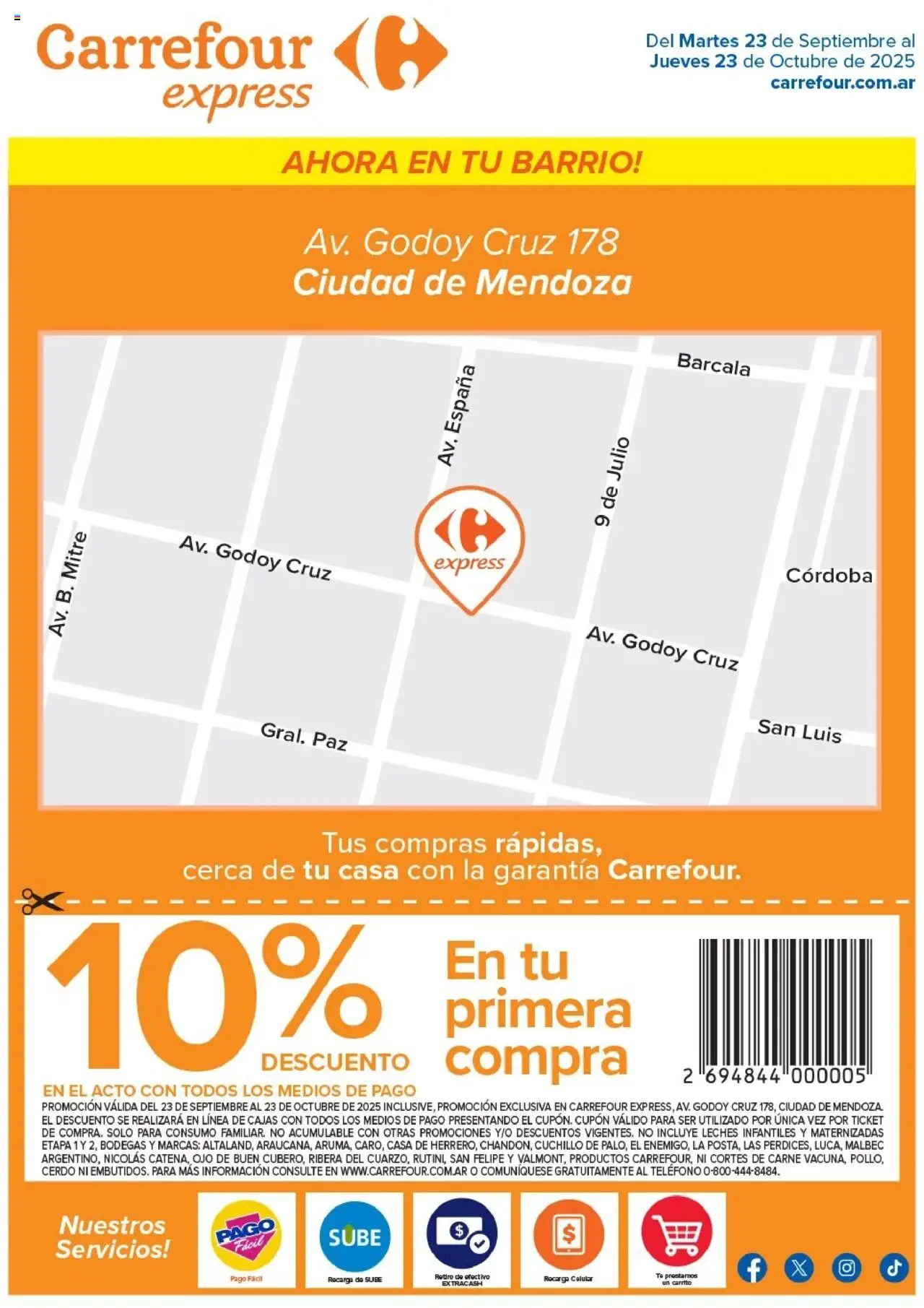 Carrefour Express | Av. Godoy Cruz 178 Ciudad de Mendoza del 23/09/2025 >> Catálogo