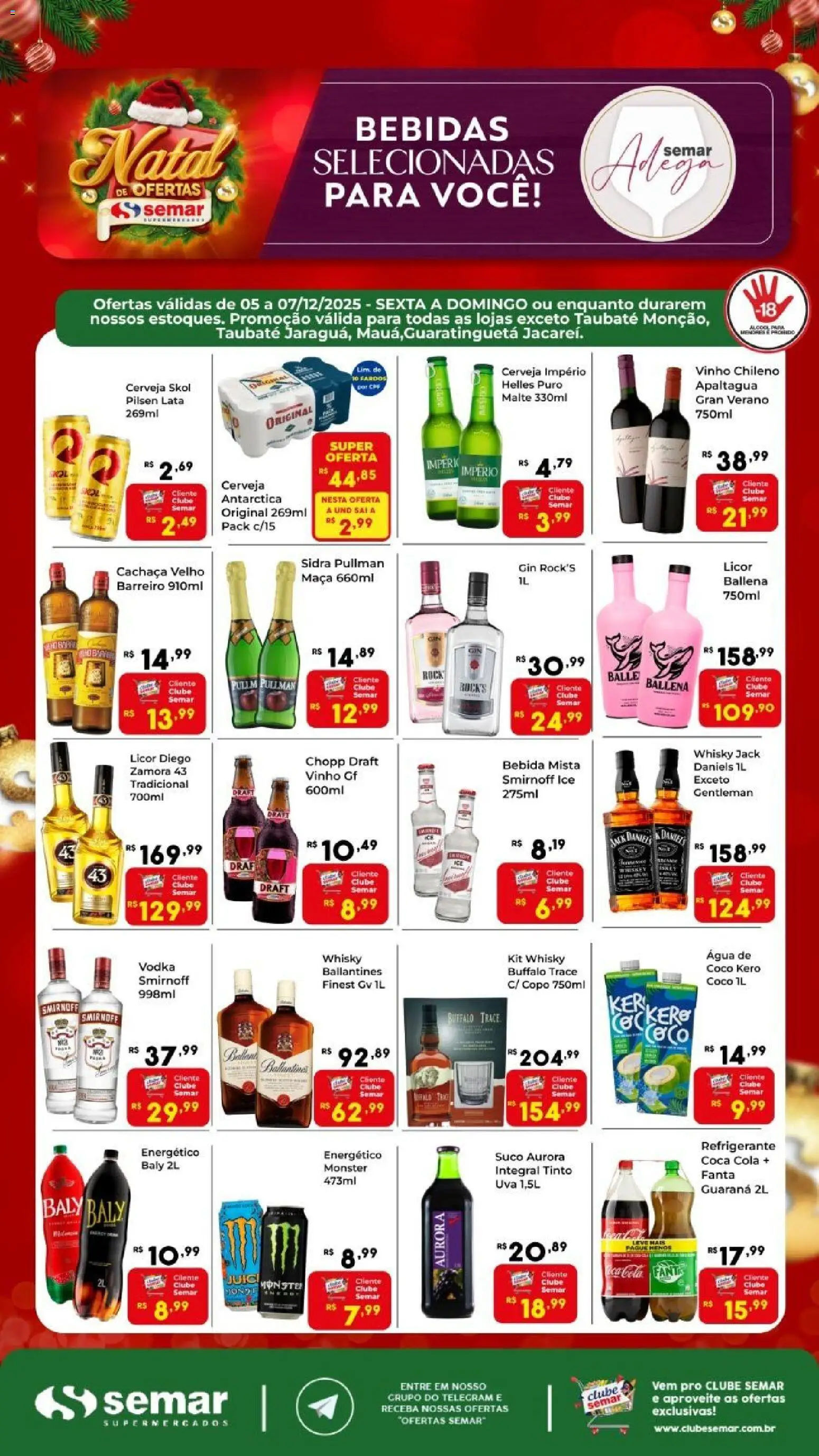 Pré-Visualização do folheto "Ofertas Adega" da loja Semar Supermercado válido a partir de 05/12/2025