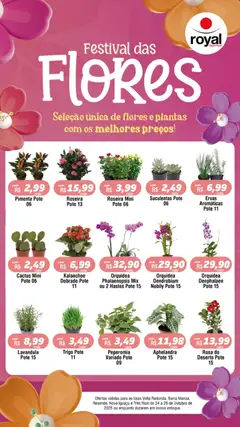 Pré-Visualização do folheto "Ofertas Festival das Flores" da loja Royal Supermercados válido a partir de 24/10/2025