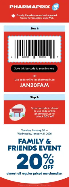 Preview of leaflet Event from shop Pharmaprix is valid from Jan 20, 2026