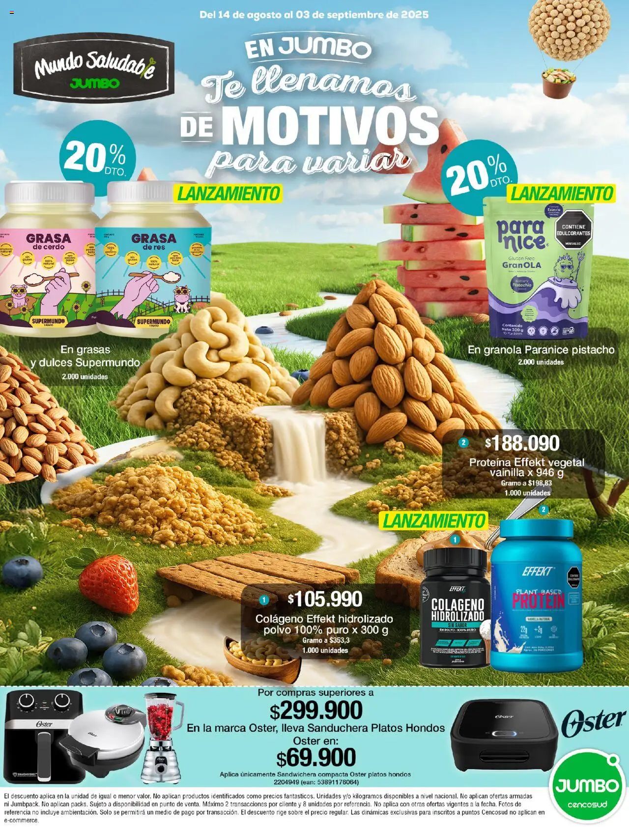 Jumbo Catálogo: 14/08/2025 - 03/09/2025 > Últimas Ofertas pagina numero 1 - Proteína, Cerdo, Dulces, Sobre, Sanduchera, Sandwichera, Vainilla, Polvo