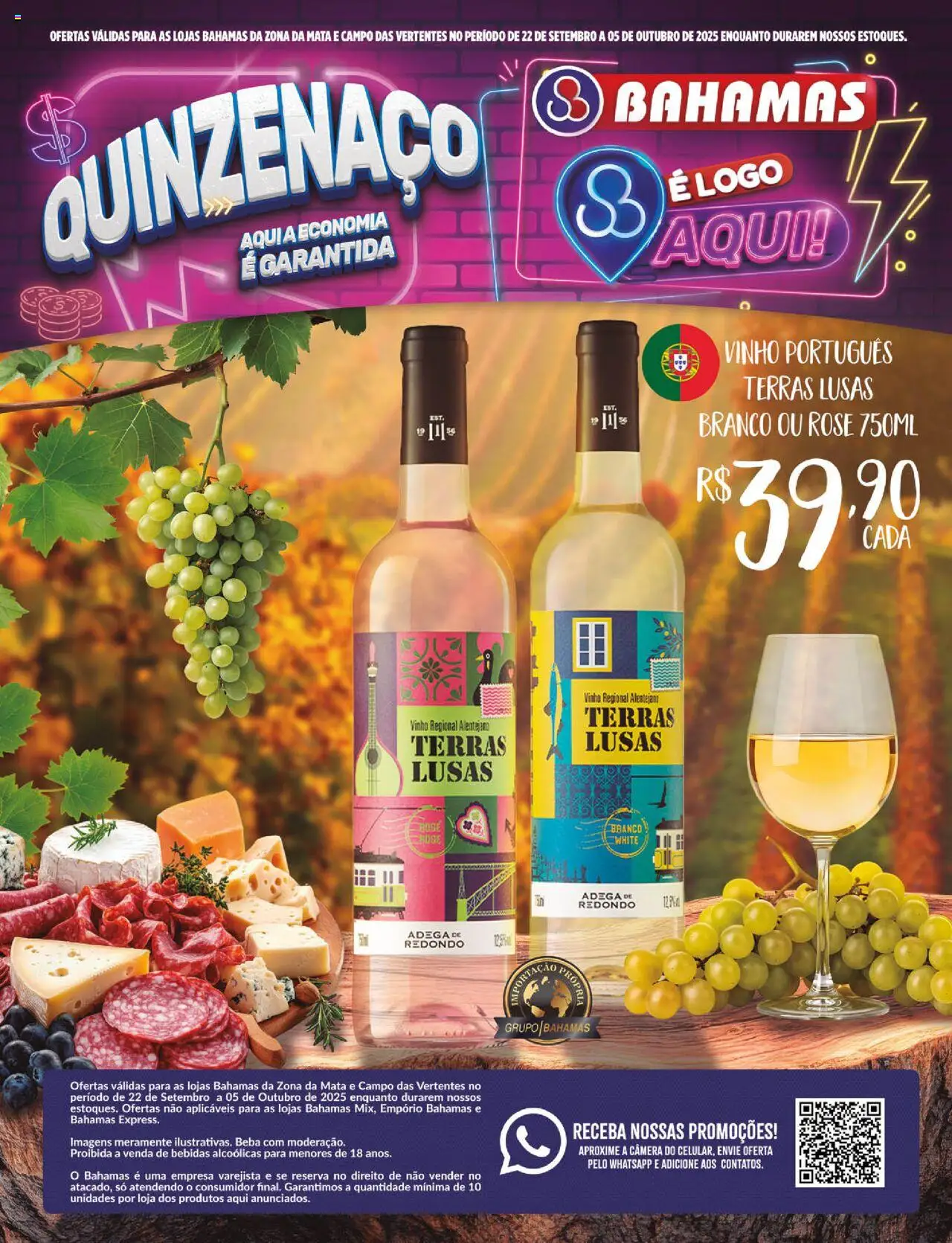 Bahamas Supermercados folheto "Ofertas da Quinzena" válido a partir de 22/09/2025 - número de página 1