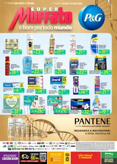 Pré-Visualização do folheto "Ofertas P&G" da loja Super Muffato válido a partir de 04/02/2026