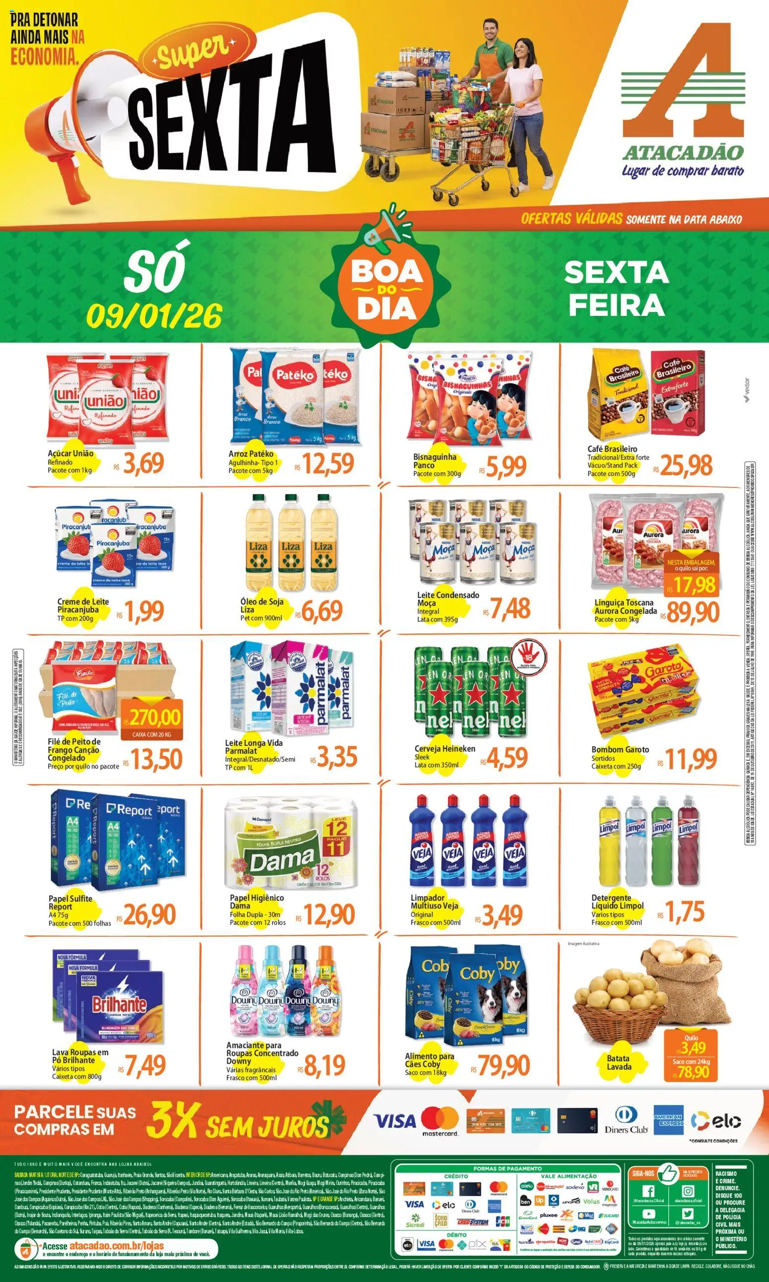 Pré-Visualização do folheto "Ofertas - SP" da loja Atacadão válido a partir de 09/01/2026